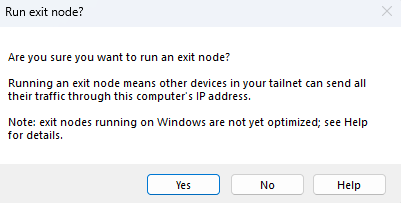 tailscale windows run exit ndoe