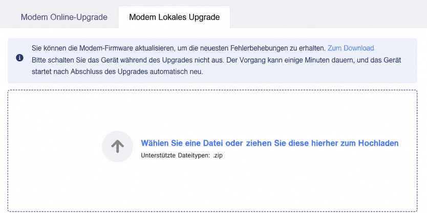 modem local upgrade