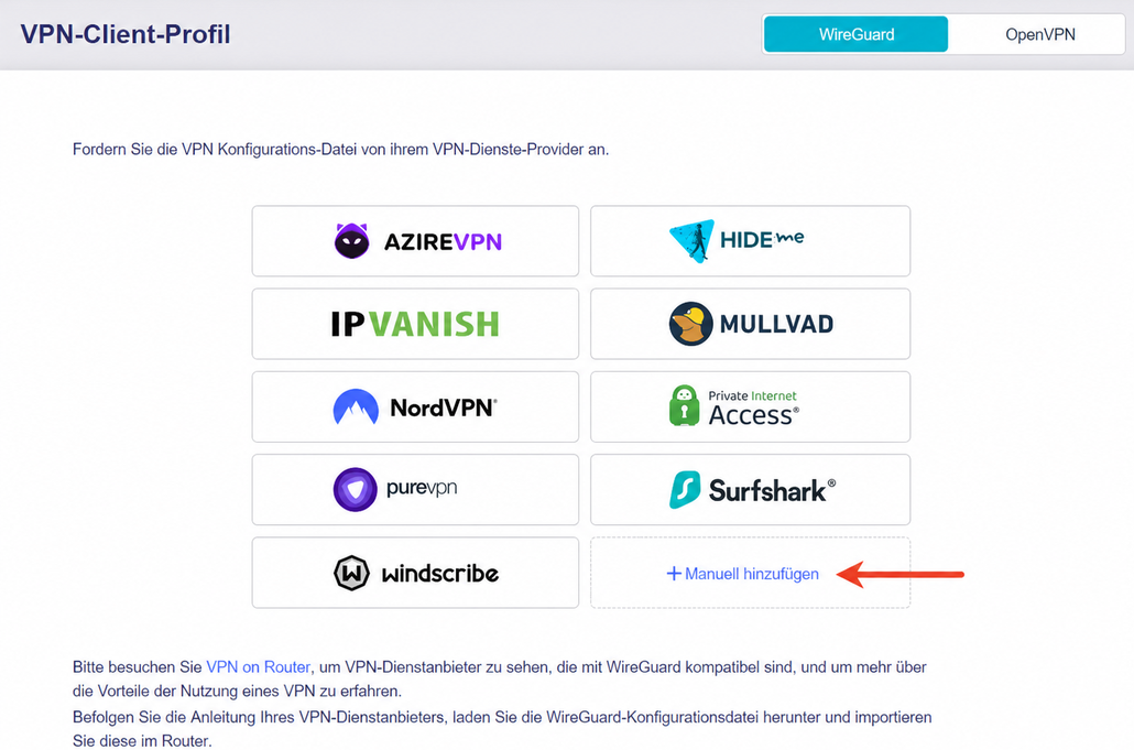 wireguard add manually