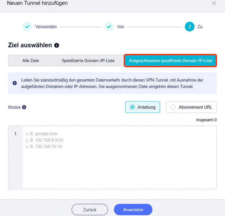 exclude specified domain ip