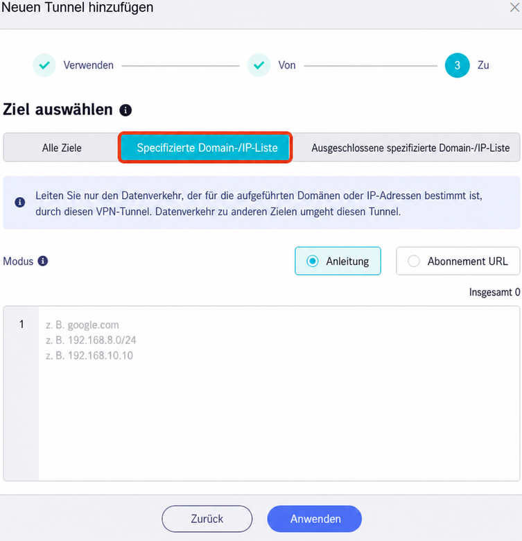 specified domain ip