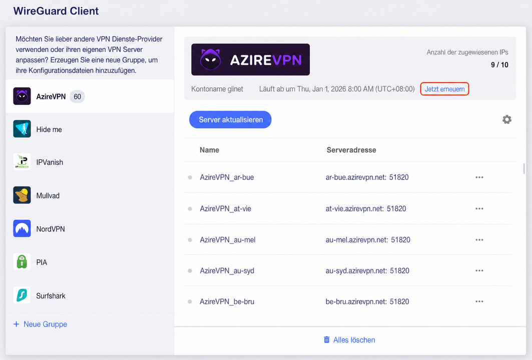 azirevpn go renew