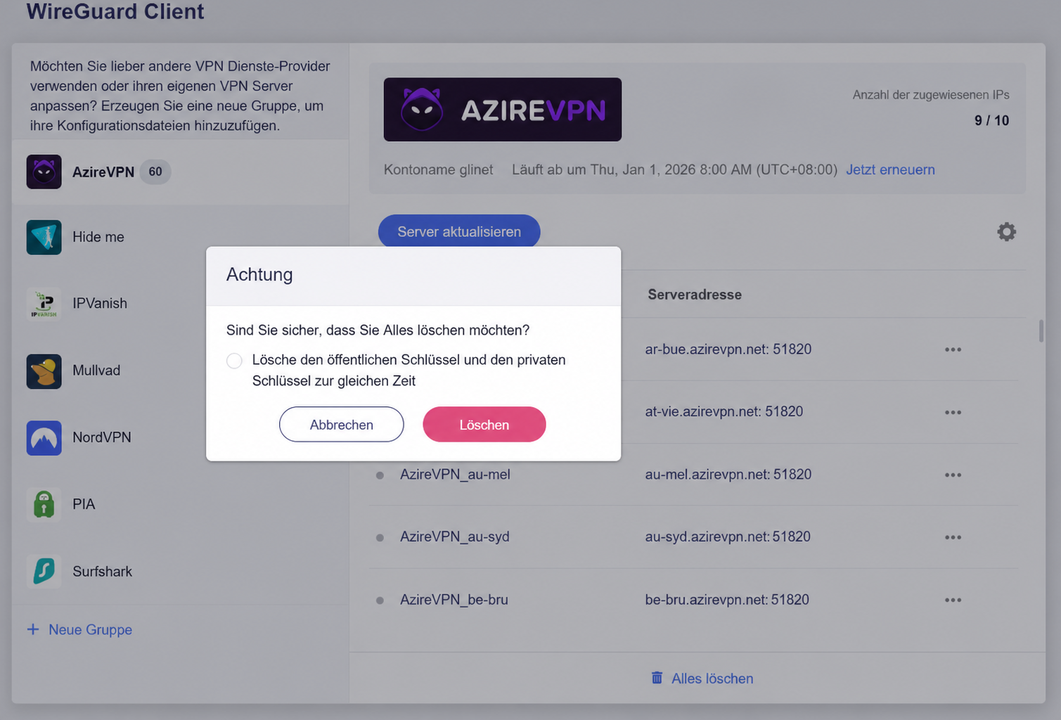 azirevpn delete