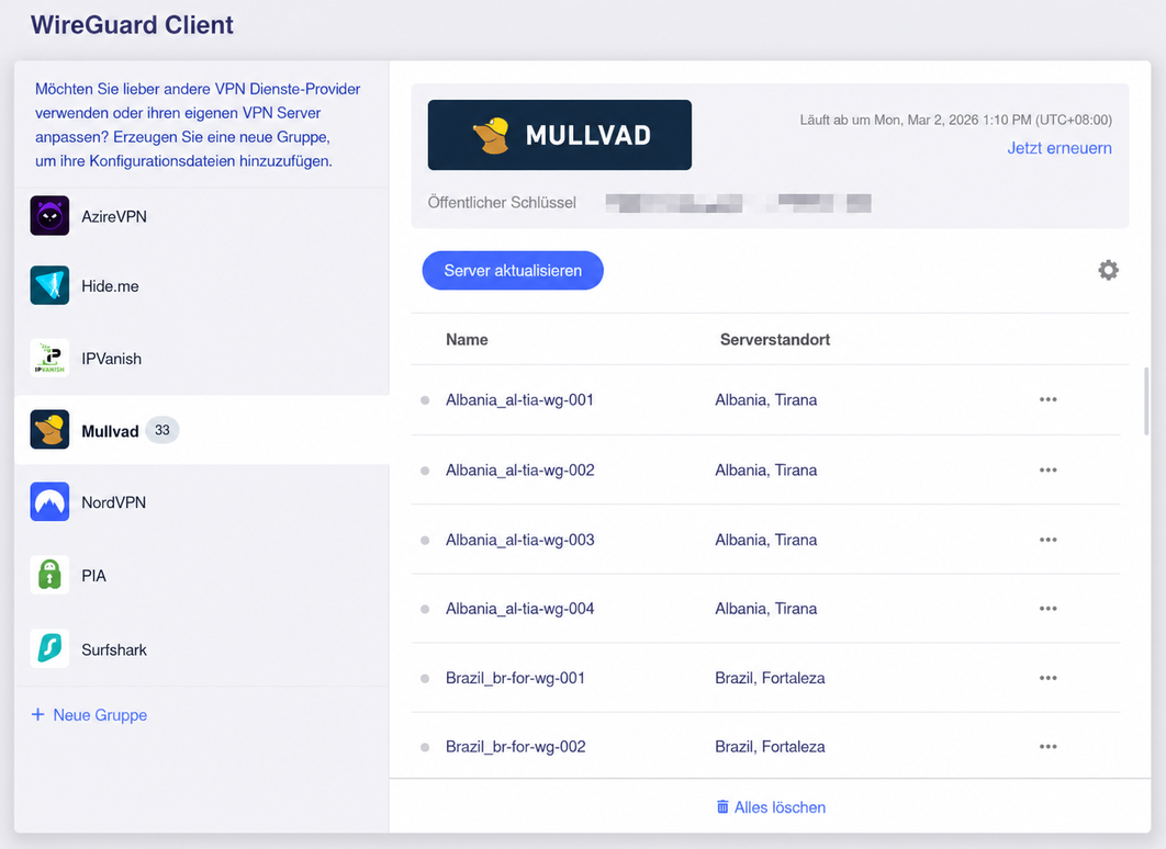 mullvad update servers