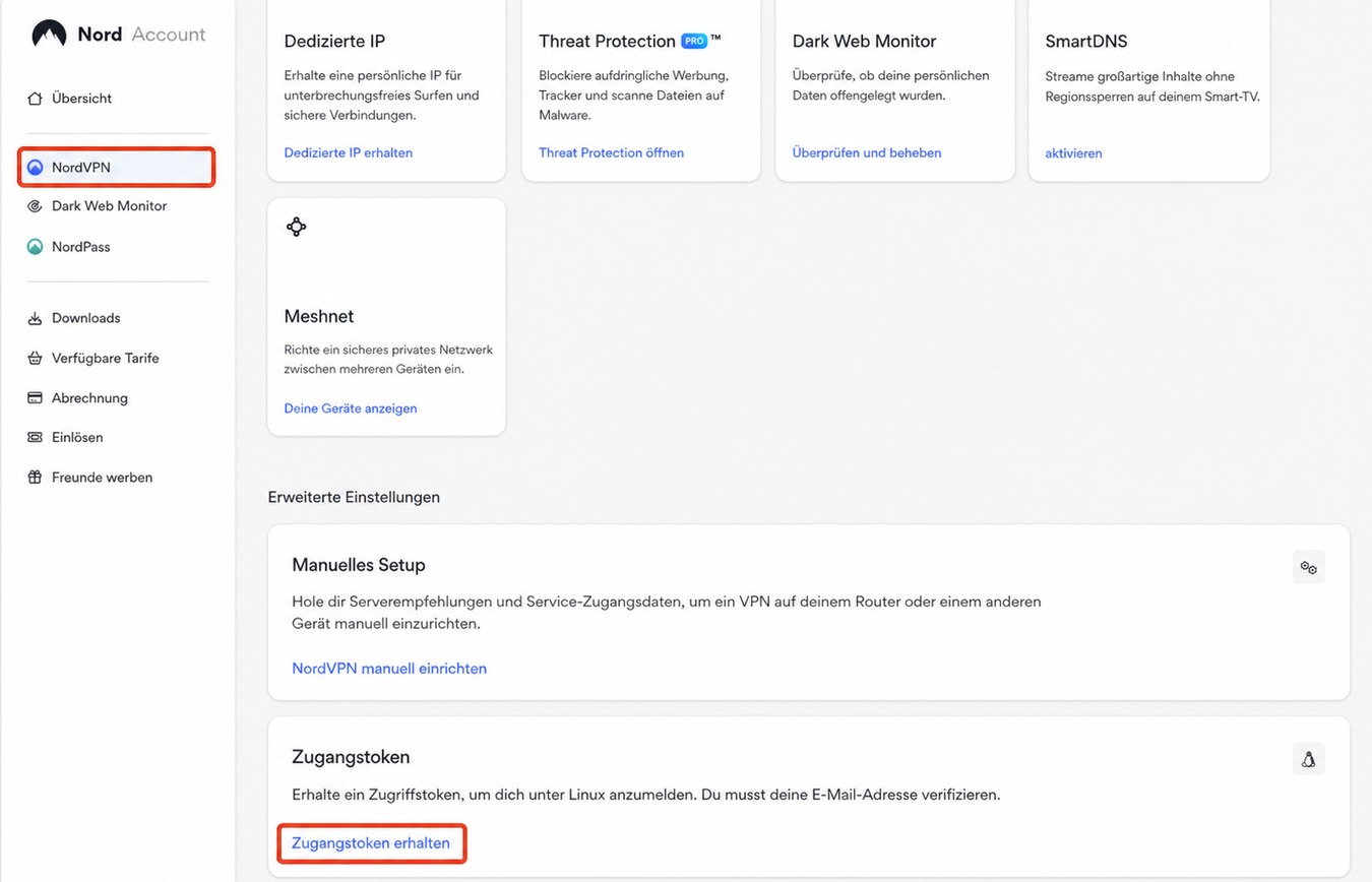 nordvpn token