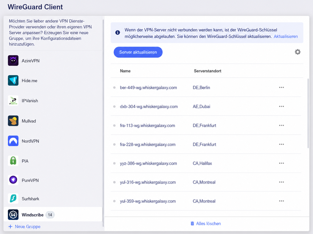 windscribe update servers