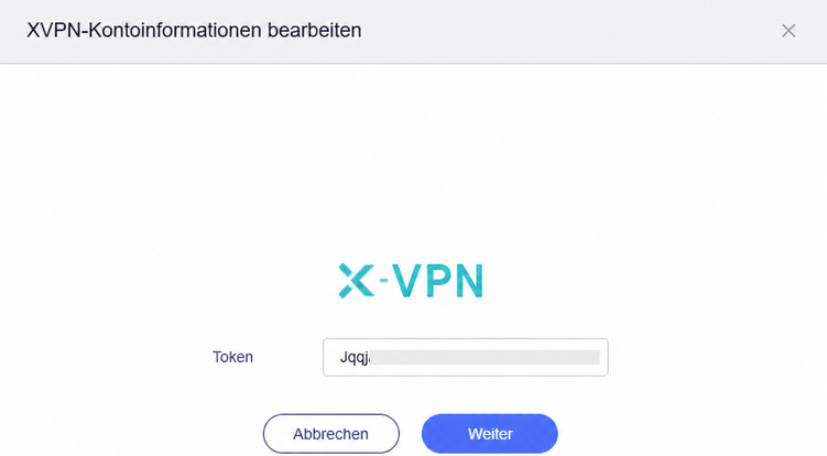 xvpn edit credential