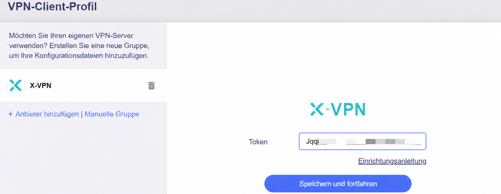 xvpn enter token
