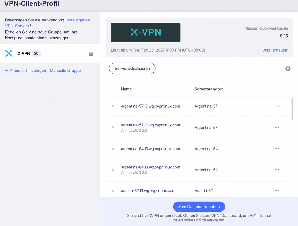 xvpn config files
