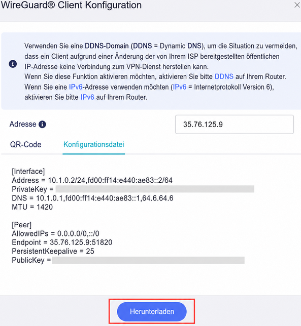 client configuration file