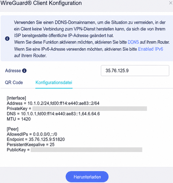 client configuration plain text