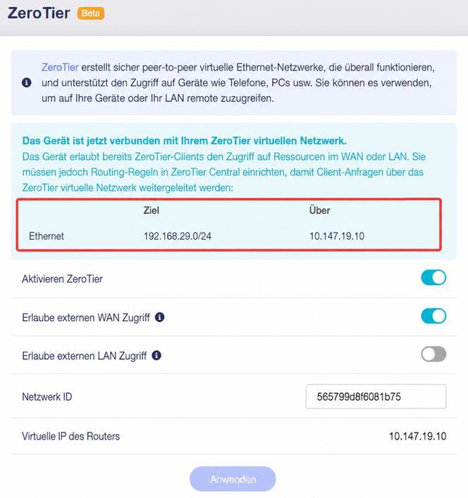 enable allow remote access wan