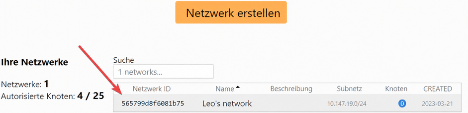 zerotier network id