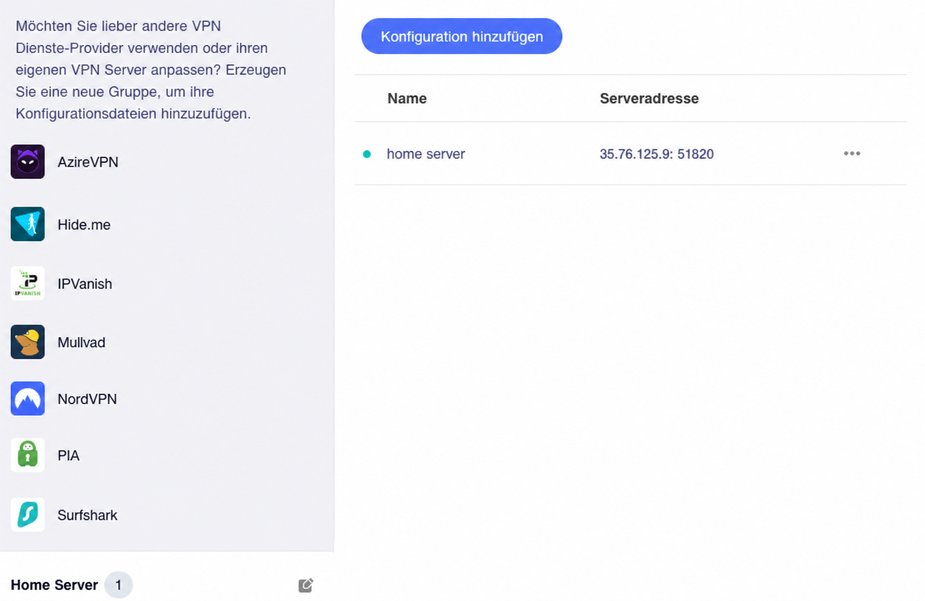 wgclient connected