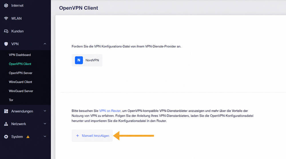click add manually