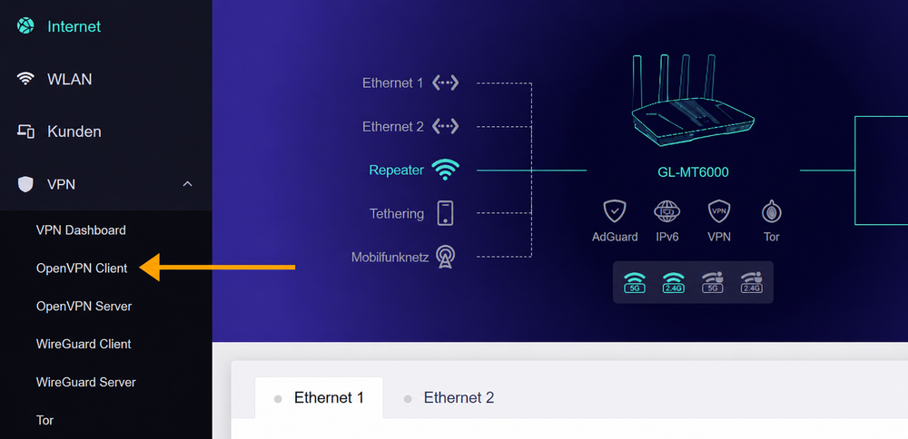click openvpn client