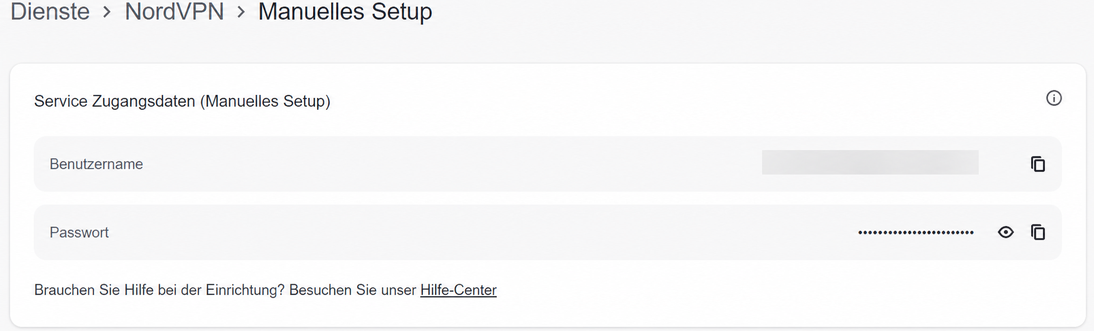 nordvpn manual setup service credential