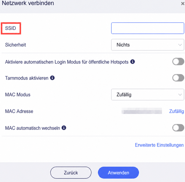 input ssid