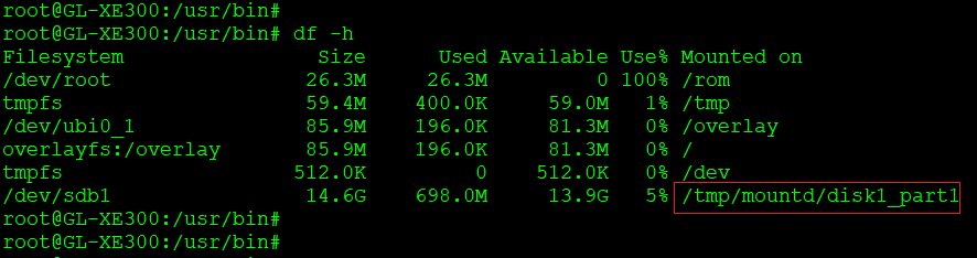 Pfad des USB-Sticks