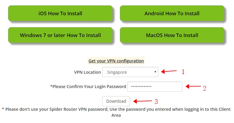 get spider vpn configuration