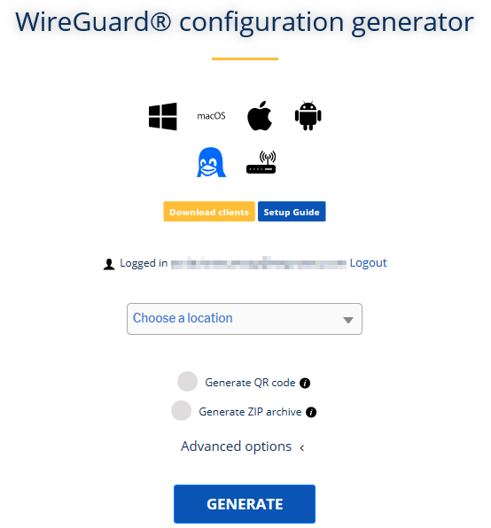 strongvpn wireguard configuration generator
