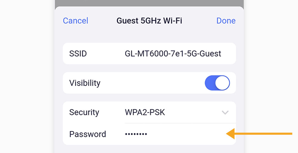 enter a new password