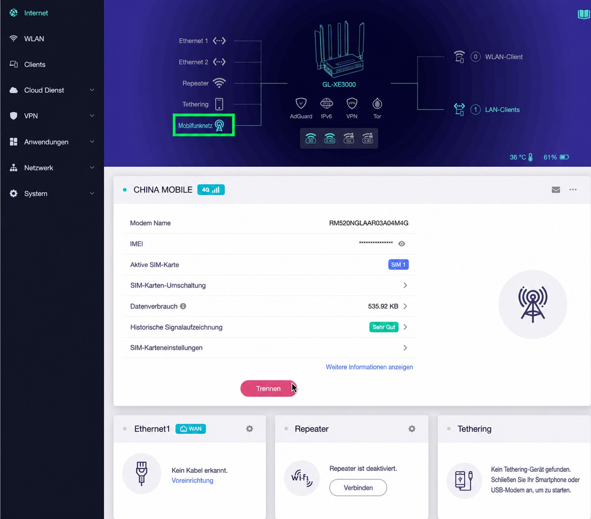 initial setup connected