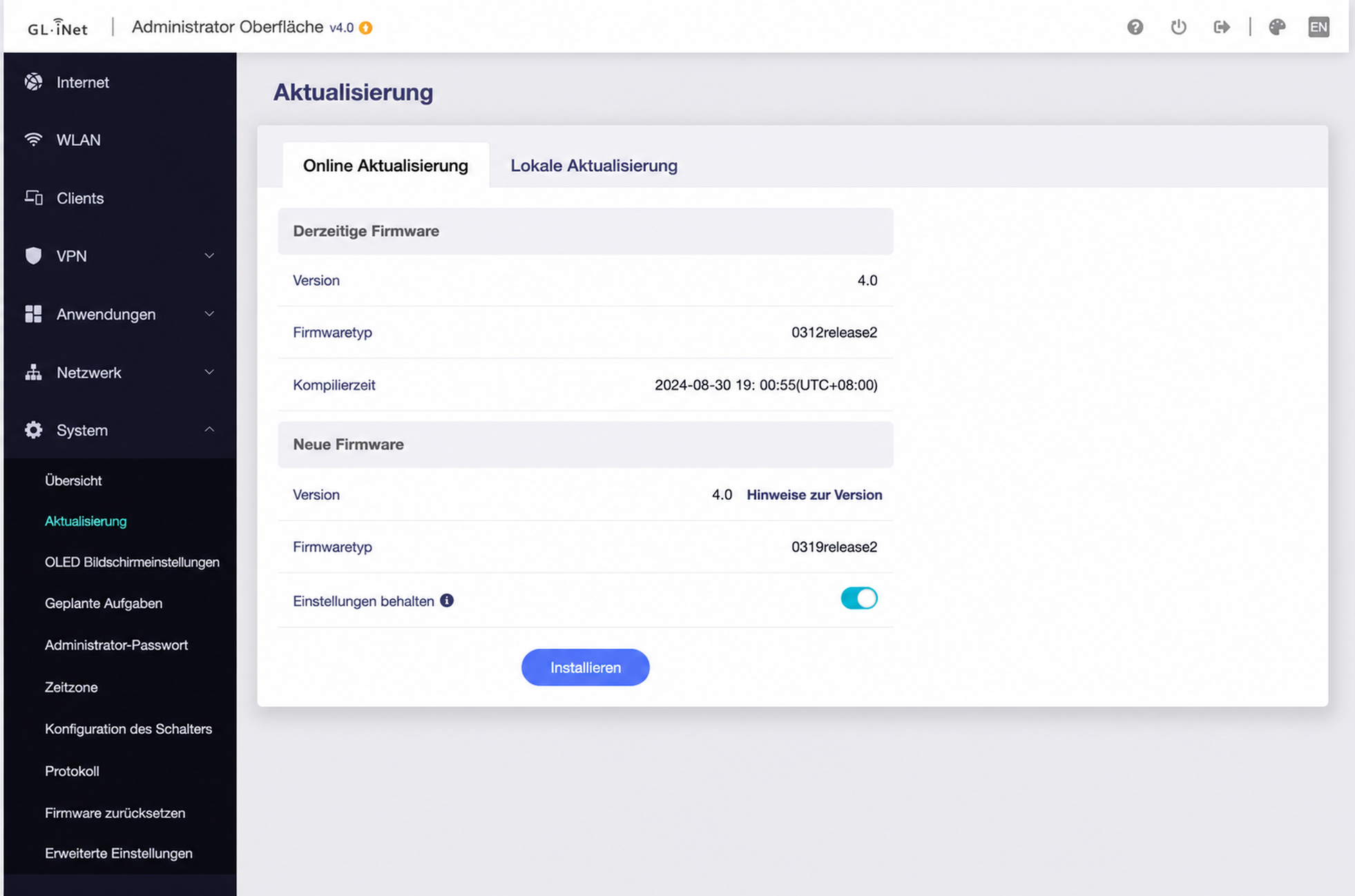 online upgrade