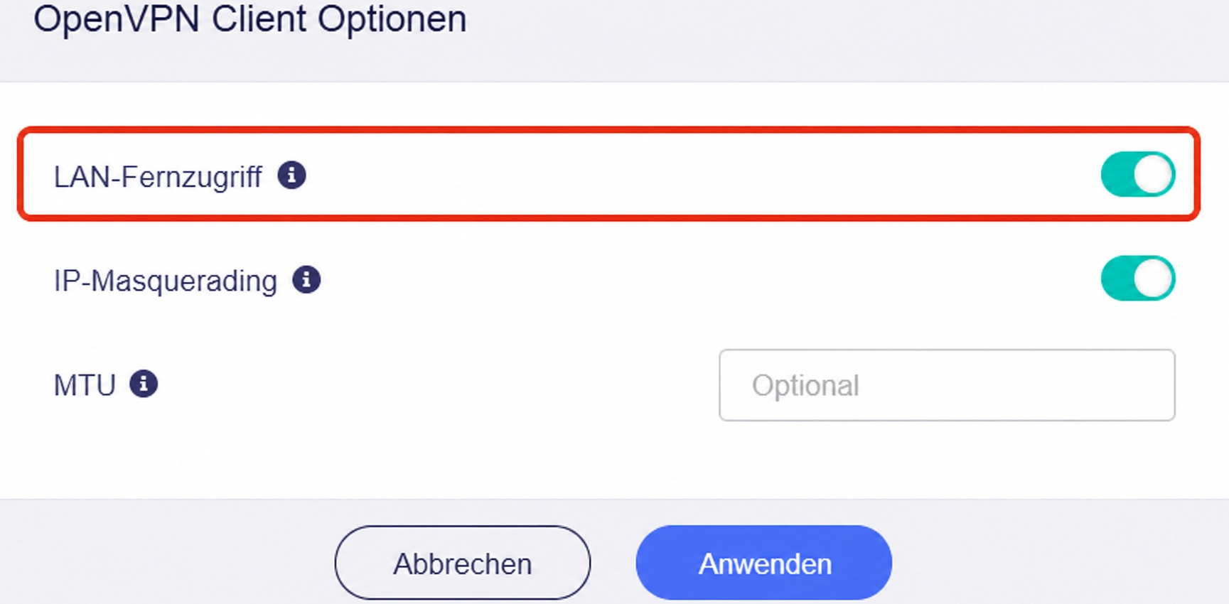 allow remote access lan