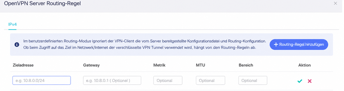 ovpnserver route rule