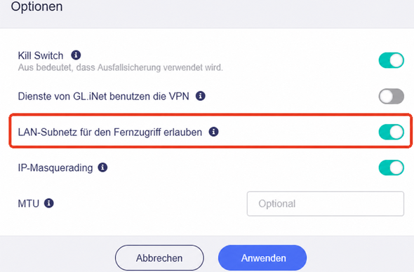 allow remote access lan
