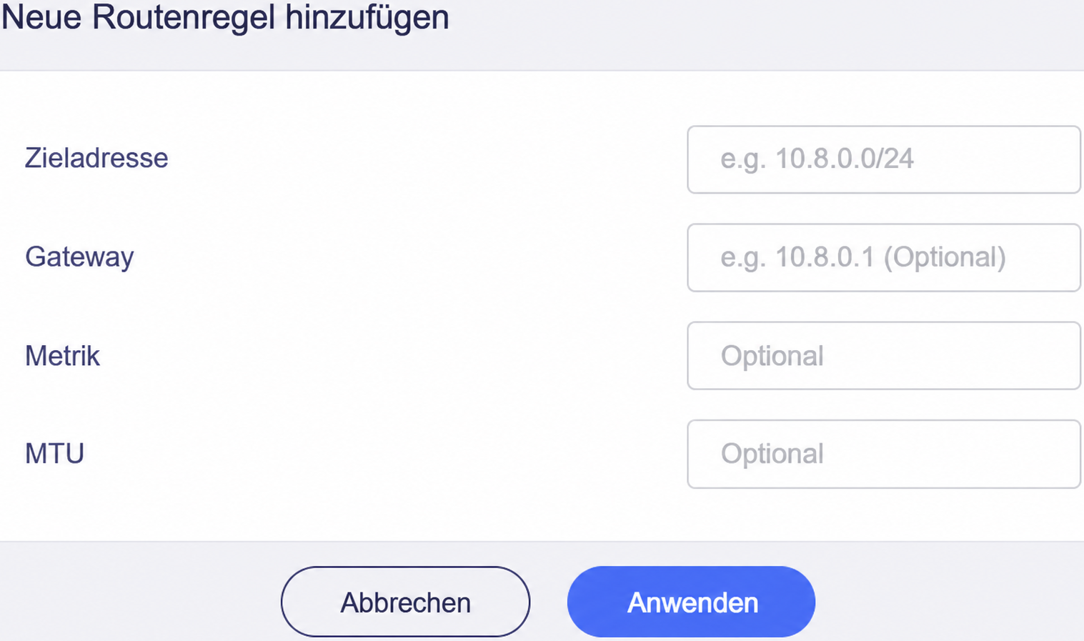ovpnserver route rule