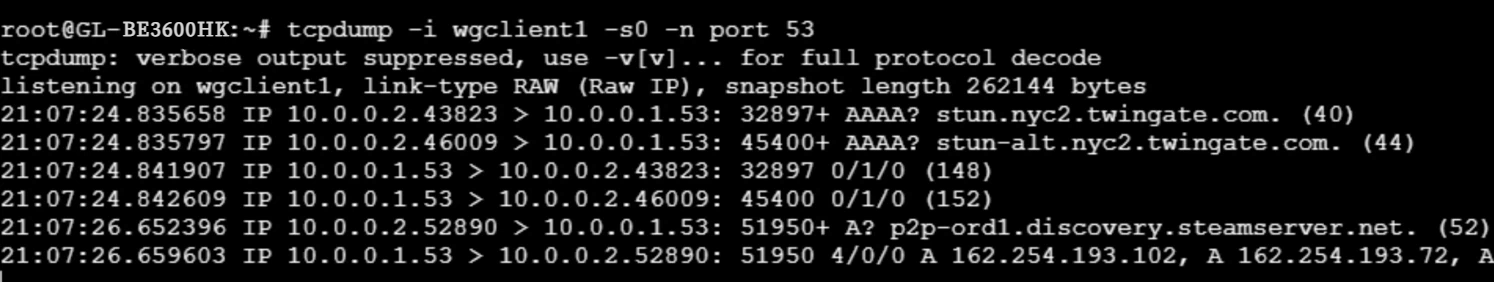 client dns traffic