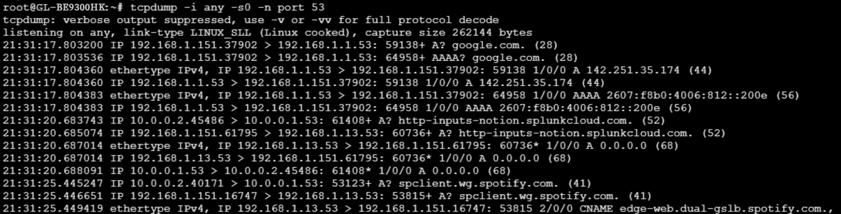 server dns traffic