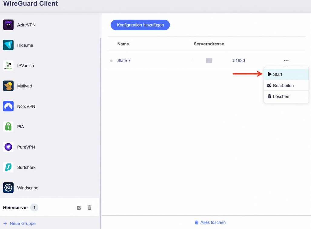 start client