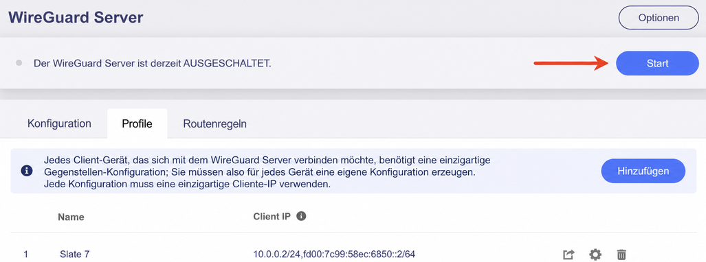 start server