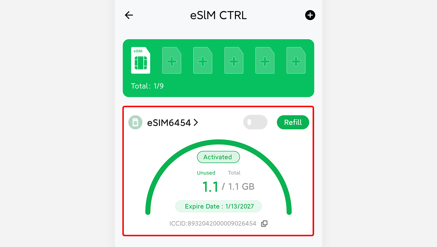 The preloaded data package