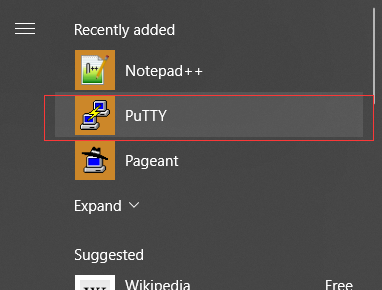 Launch Putty