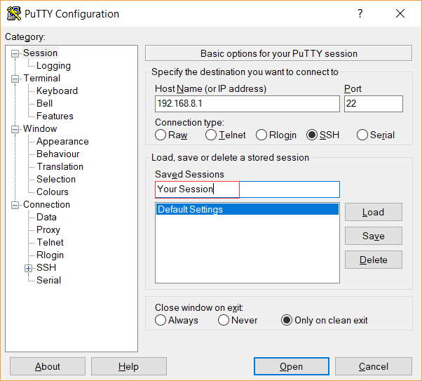 Setup Putty 1