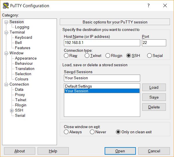 Setup Putty 2
