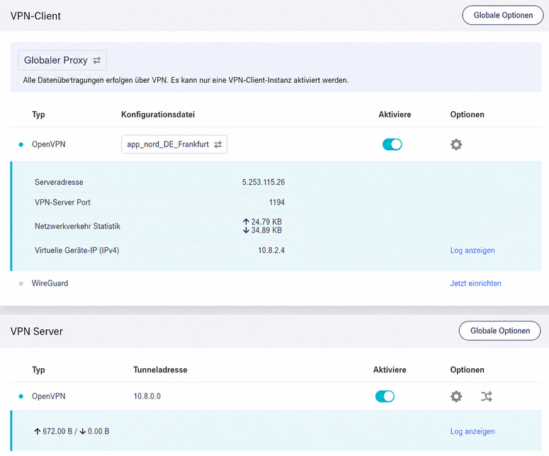 vpn dashboard