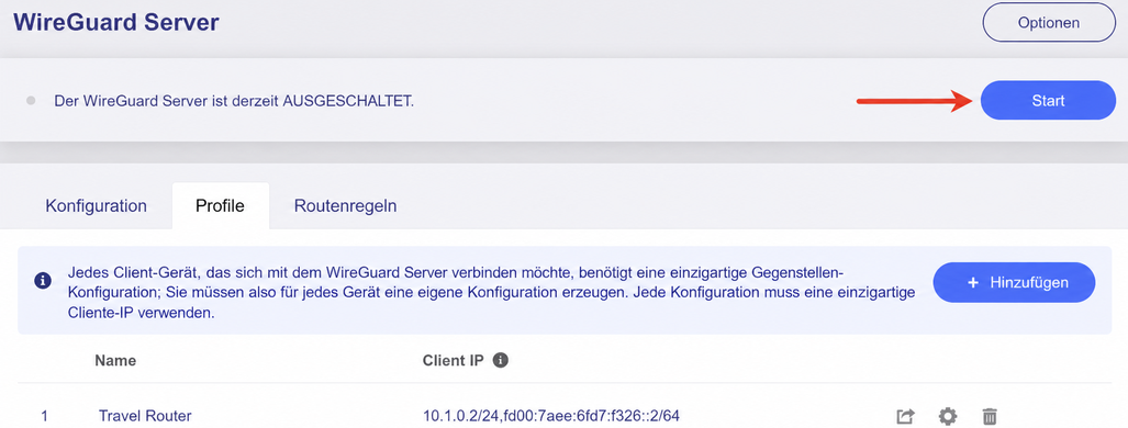 server start