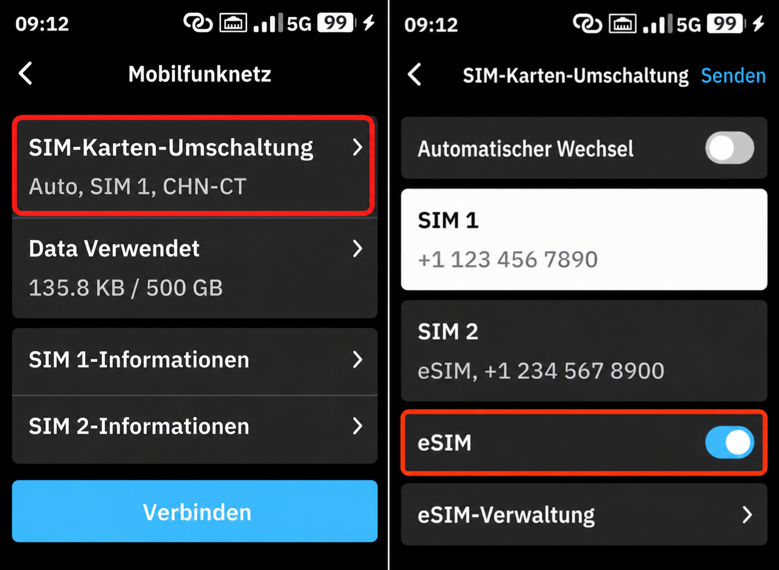 enable esim