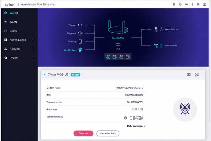 Connect GL-M2 to GL.iNet Routers