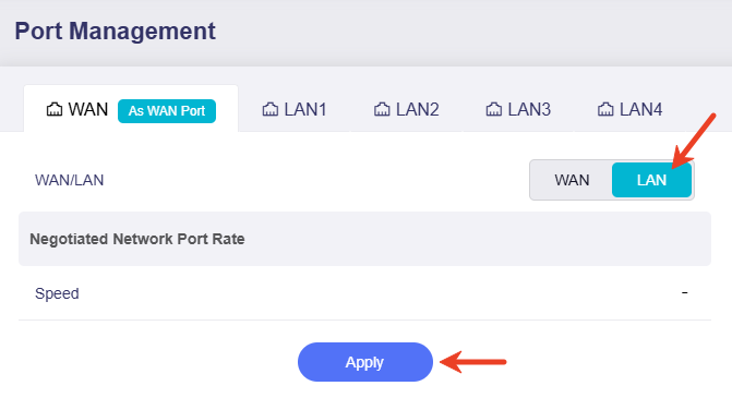 switch to lan apply