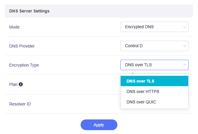 Тип шифрування DNS