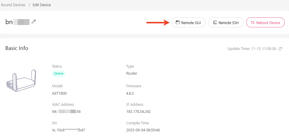 remote access web admin panel