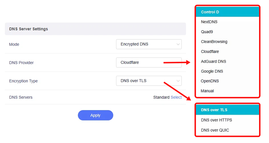 encrypted dns providers