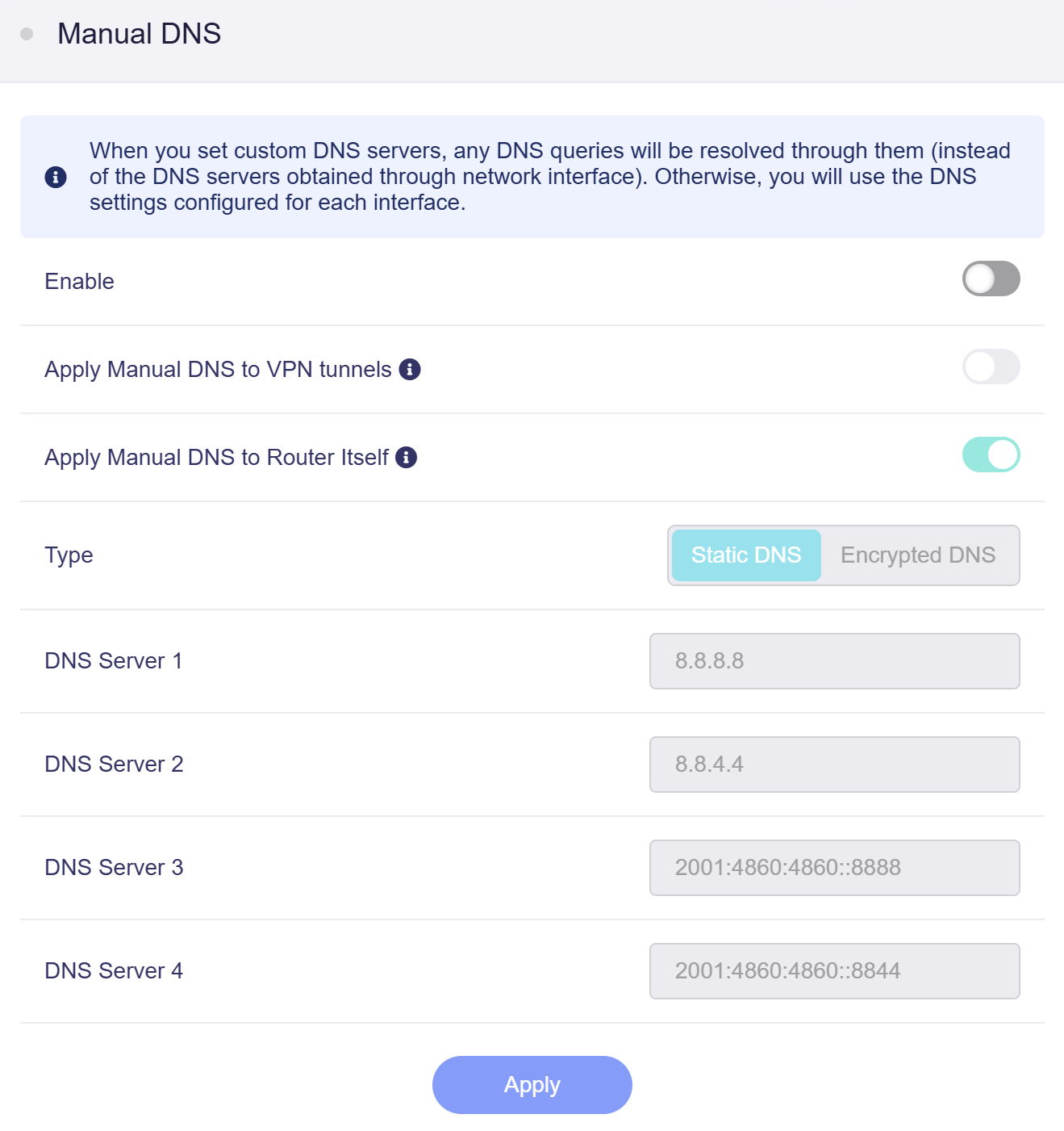 manual dns