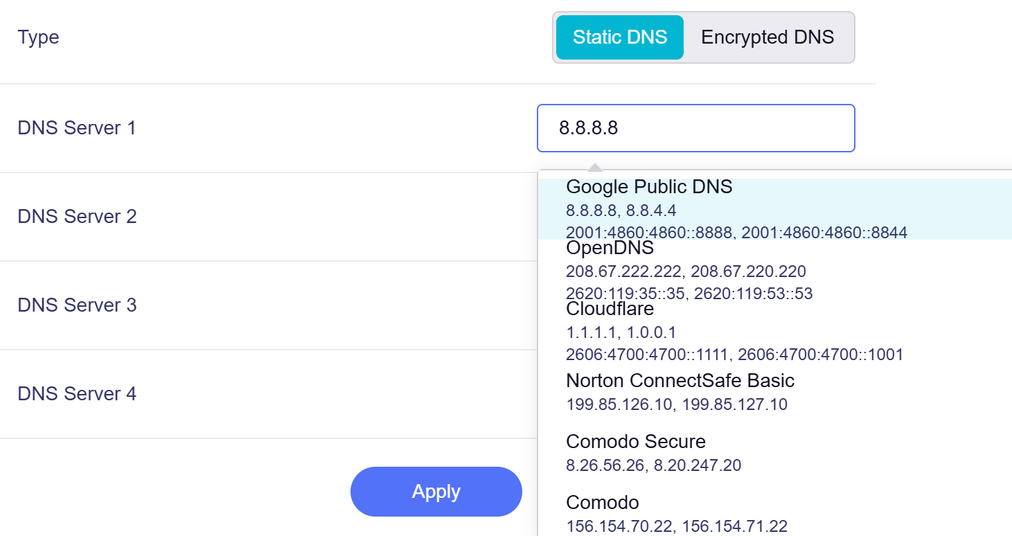 static dns 2